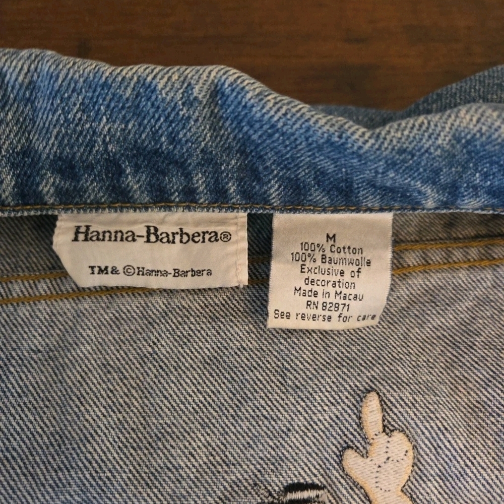 Vintage Hannah Barbera Flinstones Jetsons Scooby Doo Jean Jacket 90s Men Women - Picture 5 of 11
